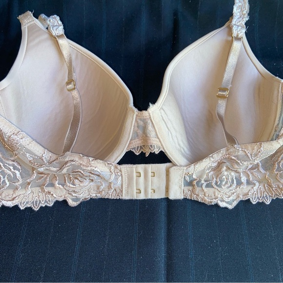 Wacoal Luxe A Rose is a Rose beige contour bra 32D #55362 lightly lined - Picture 5 of 6